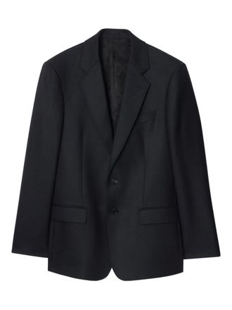 Burberry Check wool tailored jacket - men - Wool/Cupro - 48 - Black