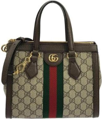 Gucci Pre-owned Ophidia GG Supreme Canvas Tas - Dames - Vintage Handtas - Veelkleurig - ONE Size - Leer - Vintage