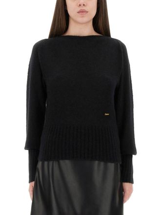 Tom Ford Black Solid Boat Neck Sweater