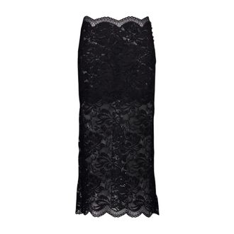 Paco Rabanne Rokken, Dames, Zwart, M, Leer, Lace Midi Rok