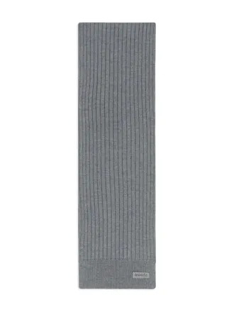 Gucci ribbed logo-detail scarf - Grey