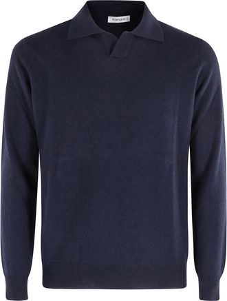 KANGRA Polo Rasata Calata - Heren - V-hals truien - Blauw - 3XL - Wol - Truien & Vesten