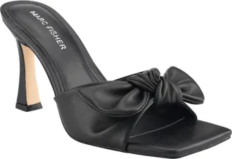 Marc Fisher Demar Dress Sandals Womens Black Sculpted Heel Slide ZOGG3180