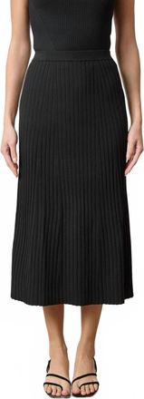 Lilla P Straight Rib Skirt In Black