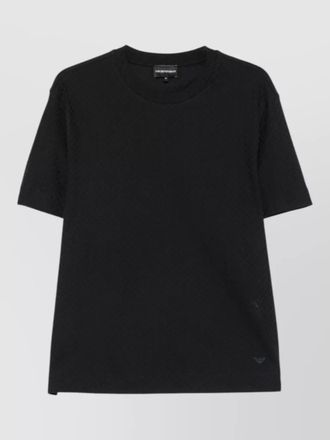 Emporio Armani textured cotton crew neck short sleeve shirt