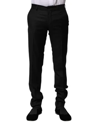 Dolce & Gabbana Virgin Wool Trousers - Black