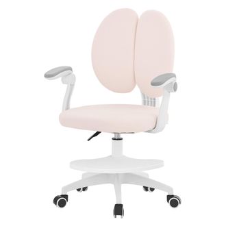 ML Design Ml-design Silla De Escritorio Infantil 95-107cm, Beige, Asiento Ergon&oacute;mico Para Ni&ntilde;os, Giratoria 360&deg; Y Regulable En Altura Con Doble Respaldo Y Repos