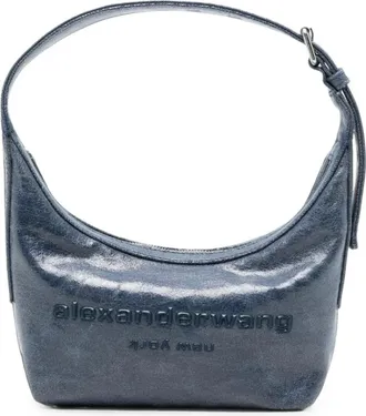 Alexander Wang Tassen, Dames, Blauw, ONE Size, Katoen, Punch Small Shoulder