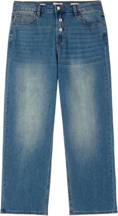 Oltre Jeans met wijde pijpen en studs - Dames - Regular Fit Jeans - Blauw - XS - Katoen - Jeans