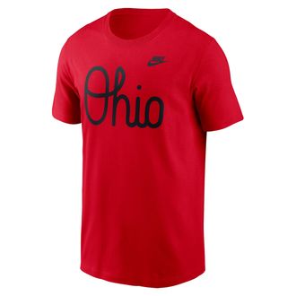Nike Ohio State Vintage Script Nike Mens College T-Shirt in Red | N19965NOBV-2G4