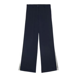 Oltre Broeken, Dames, Blauw, M, Polyester, Zachte broek met zijstreep