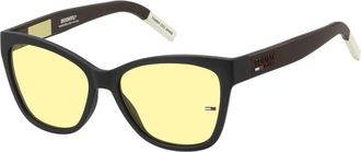 Tommy Hilfiger Vierkante Acetaat Zonnebril - Heren - Zonnebrillen - Zwart - ONE Size - Accessoires