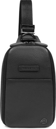 Piquadro Crossbodytas voor i Phone - Heren - Schoudertassen - Zwart - ONE Size - Leer - Tassen