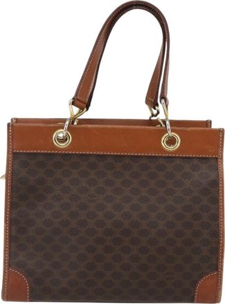Celine Vintage Macadam Handbag Canvas And Leather Brown Canvas Handbag (Pre-Owned)