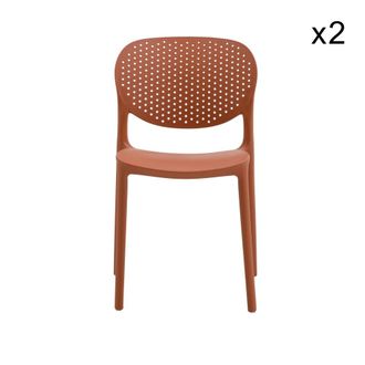 Konte Design Lote de 2 sillas de polipropileno terracota, apilables