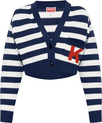 Kenzo Gestreept Vest - Dames - Vesten - Blauw - M - Katoen - Truien & Vesten