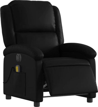vidaXL Vidaxl - Sillón de masaje reclinable eléctrico cuero sintético negro