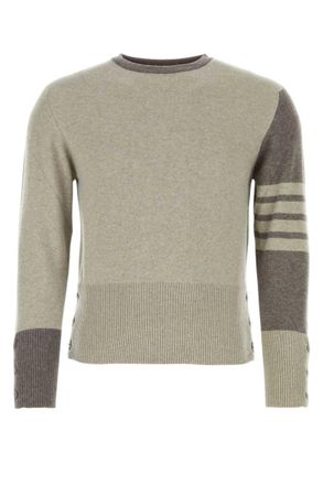 Thom Browne Grey Two-tone Cashmere Sweater