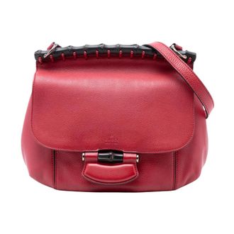 Gucci Pre-owned Leren Schoudertas - Dames - Pre-owned - Rood - Maat: ONE Size Leer