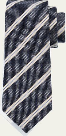 Ermenegildo Zegna Mens Wool Jacquard Stripe Tie