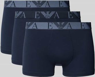 Emporio Armani Trunks mit elastischem Logo-Bund im 3er-Pack in Dunkelblau, Größe XXL