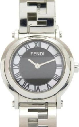 Fendi Pre-owned Watches, female, Gray, Size: ONE SIZE Pre-owned Stainless Steel Watch