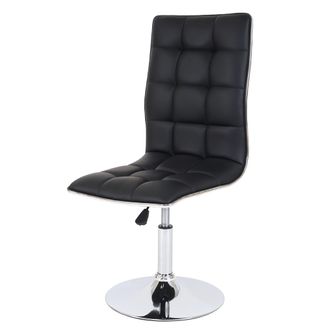 Hhg Hhg - Silla De Comedor 272, Silla De Cocina, Giratoria Regulable En Altura, Polipiel, Negro
