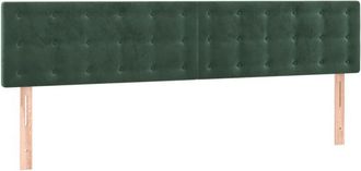 vidaXL Cabecero con led de terciopelo verde oscuro 200x5x78/88 cm Vidaxl