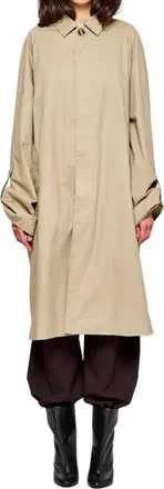 OOF Wear Trench Smerigliato Minimalist Mid Thigh Cotton Trench