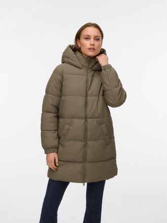 Vero Moda Steppmantel VERO MODA VMGRETAFIE 3/4 COATED JACKET NOOS, Damen, Gr. M, bungee cord, Steppware, Obermaterial: 100% Polyester, unifarben, knieumspielend