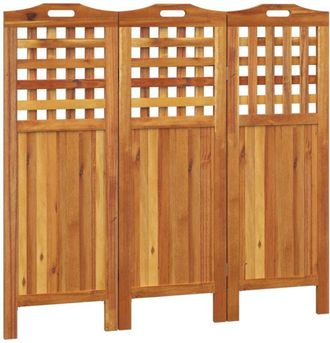 vidaXL 3-Panel Room Divider 121.5x2x115 cm Solid Wood Acacia vidaXL