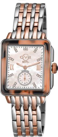 Gevril Group Bari Tortoise Diamond Mother of Pearl Dial Ladies Watch 9248B