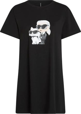 Karl Lagerfeld Abito stile pigiama Ikon a maniche corte - Nero