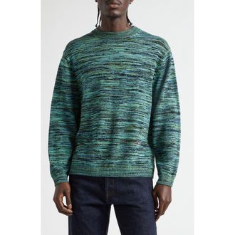 Waste Yarn Project Space Dye One of a Kind Crewneck Sweater in Blue Green Dark at Nordstrom, Size Medium