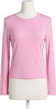 Z Supply Maison Pointelle Long Sleeve Top In Pink Crush