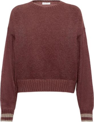 Brunello Cucinelli Maglione con rifinitura a coste - Viola