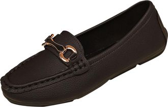 Generic Womens Loafers Comfortable Stylish Flats Shoes Solid Color Classic Lightweight Breathable Slip On Casual Shoes Work Office Leisure Black