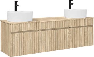 vidaXL Juego De Muebles De Ba&ntilde;o 3 Uds. Roble Sonoma 49 X 44,5 X 65 Cm Vidaxl