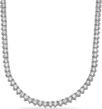 Diamond2Deal 14K Gold Lab Grown Diamond Straight Line Tennis Necklace 18 5 Ct