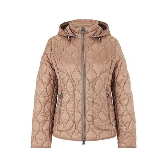 Betty Barclay Licht doorgestikte jas met afneembare capuchon - Dames - Jassen - Beige - Maat: 3XL Leer
