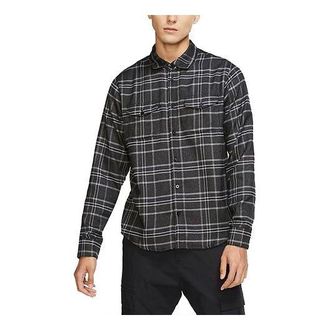 Nike SB Skateboard Plaid Skateboard Casual Shirt Jacket Black CK5316-010