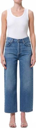 A Gold E Ren Cropped Wide Leg Jean In Blue