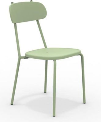 MondoViro Conjunto de 4 sillas de jardín de metal verde 45x53 cm 84h