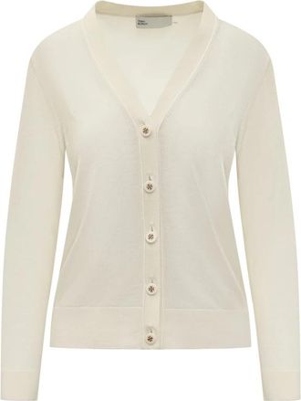 Tory Burch Cardigan Simone - Dames - Vesten - Beige - S - Wol - Truien & Vesten