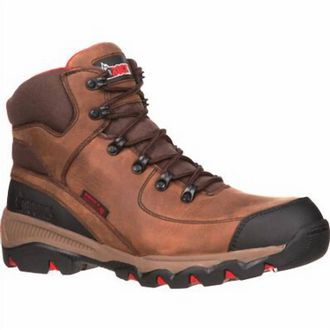 Rocky Mens Adaptagrip Composite Toe Waterproof Work Boot In Brown