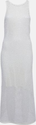 Sandro Off White Knit Embellished Maxi Dress