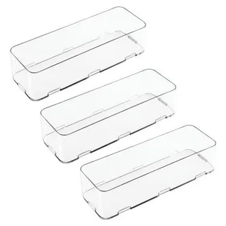 iDesign Interlocking Makeup Drawer Organizer, Clear Plastic Bins for Bathroom Vanity, Dresser, or Desk, 3-Pack at Nordstrom
