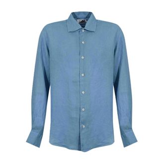 MC2 Saint Barth Casual Shirts, male, Blue, Size: 2XL Raphael Linen Shirt