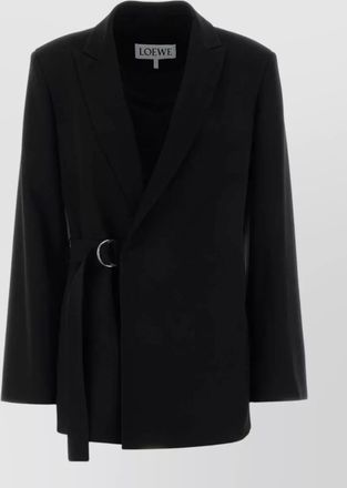 Loewe wool blazer belted waist button cuffs lapel