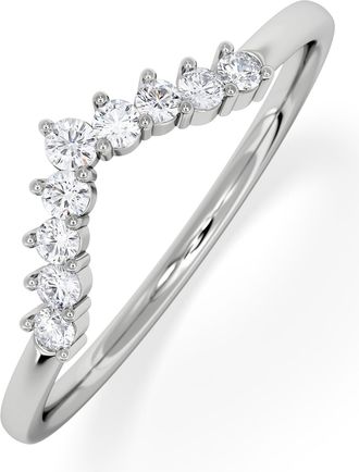 The Diamond Store 0.15ct Lab Diamond Wishbone Ring H/Si Quality in 925 Sterling Silver